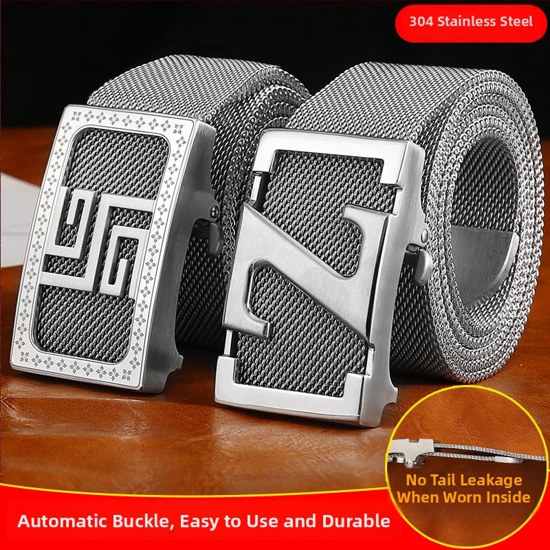 Meeste vöönsulg 304 roostevabast terasest, automaatne klõps, täismetallist disain, harjatud viimistlus, tänav stiil (Materjal: Metall; Klõps: Automaatne; Viimistlus: Harjatud; Stiil: Tänav/Isiksus/Unisex)