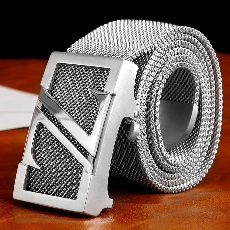 Meeste vöönsulg 304 roostevabast terasest, automaatne klõps, täismetallist disain, harjatud viimistlus, tänav stiil (Materjal: Metall; Klõps: Automaatne; Viimistlus: Harjatud; Stiil: Tänav/Isiksus/Unisex)