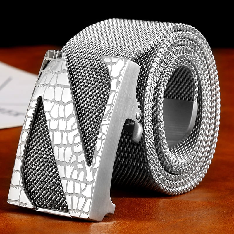 Meeste vöönsulg 304 roostevabast terasest, automaatne klõps, täismetallist disain, harjatud viimistlus, tänav stiil (Materjal: Metall; Klõps: Automaatne; Viimistlus: Harjatud; Stiil: Tänav/Isiksus/Unisex)