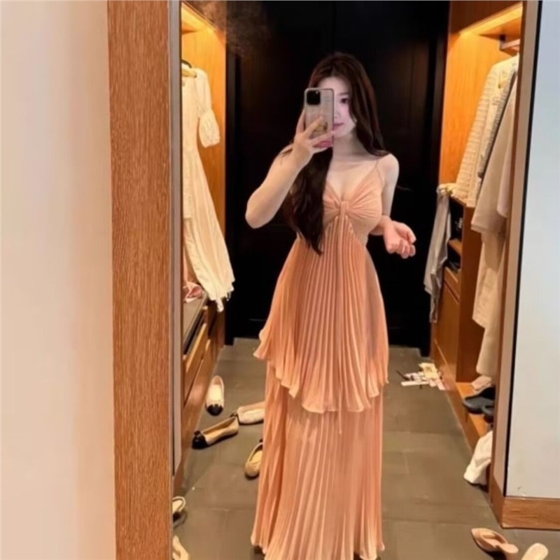 Plus-size haljina za žene u francuskom stilu; prirodna koža; ovčja koža; sportski stil; pojas lanac; proljeće 2025