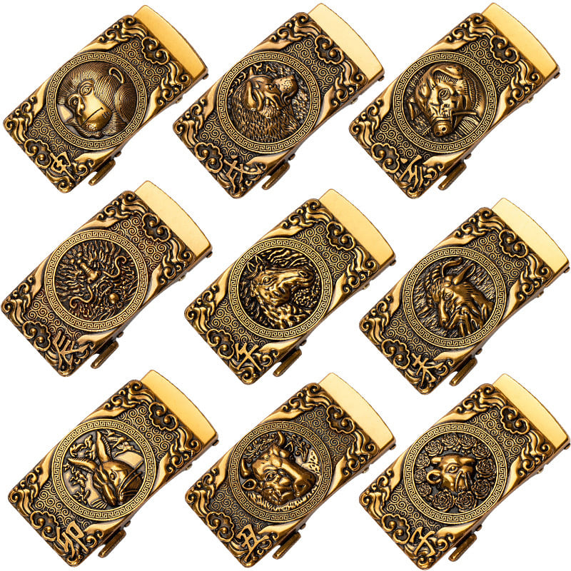 Meeste automaatne vööklipp, sulam, ristküliku kujul, loomamustriga, kohandatav