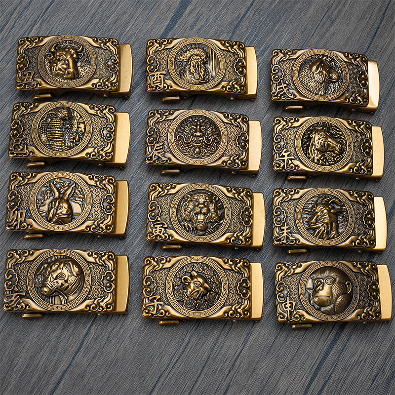 Meeste automaatne vööklipp, sulam, ristküliku kujul, loomamustriga, kohandatav