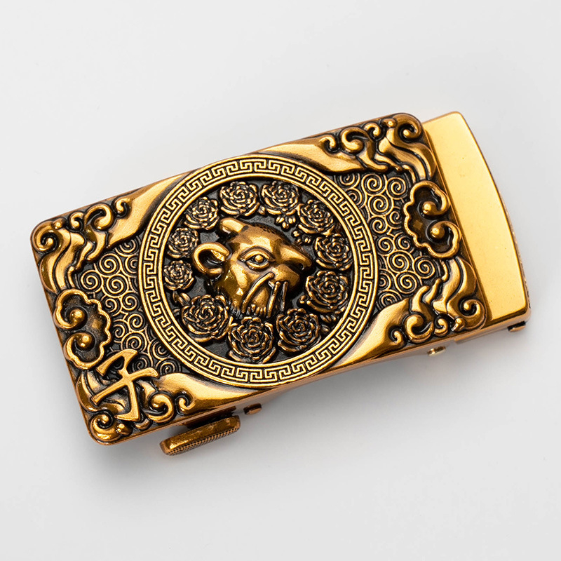 Meeste automaatne vööklipp, sulam, ristküliku kujul, loomamustriga, kohandatav