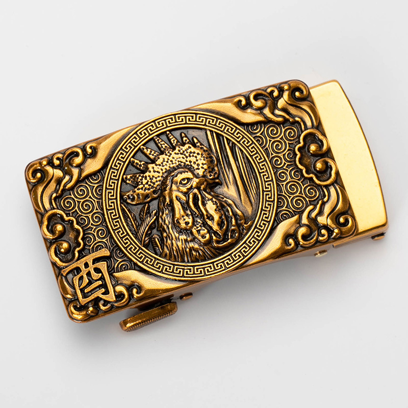 Meeste automaatne vööklipp, sulam, ristküliku kujul, loomamustriga, kohandatav