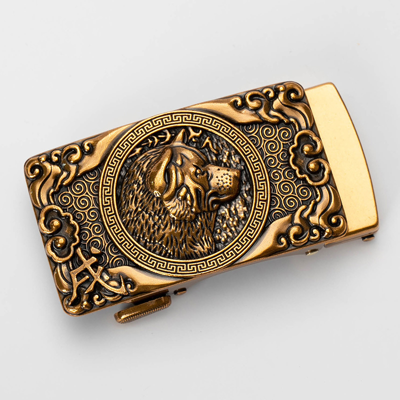 Meeste automaatne vööklipp, sulam, ristküliku kujul, loomamustriga, kohandatav