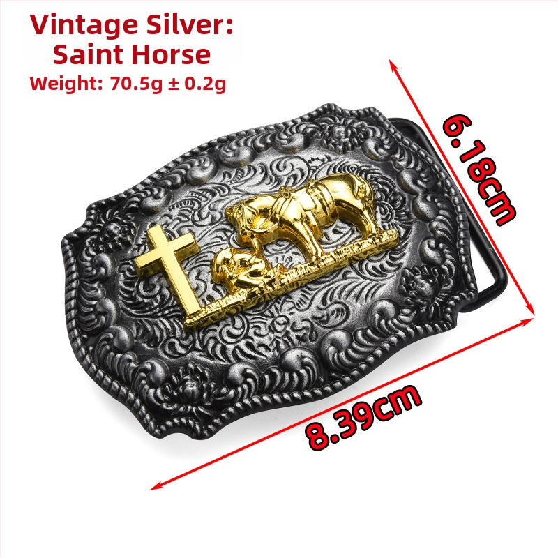 Punk metallist vöökinnitus, ristkülikukujulise plaadiga, looma mustriga