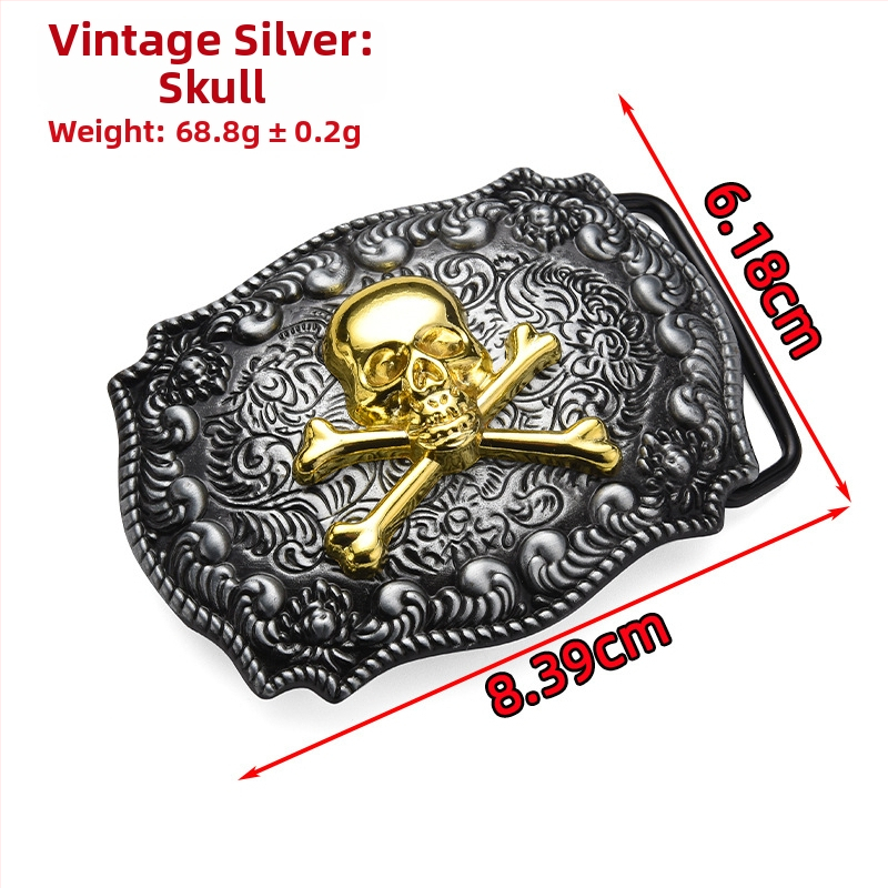 Punk metallist vöökinnitus, ristkülikukujulise plaadiga, looma mustriga