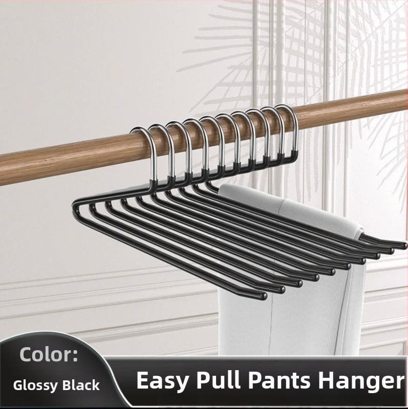 Žąsies formos kelnių pakabiklis su nano PVC danga, neslidus, vieno sluoksnio be siūlių dizainas, dip molding technologija, 2 vnt komplektas, tinkamas kelnioms, šalikams ir kaklaraišėms