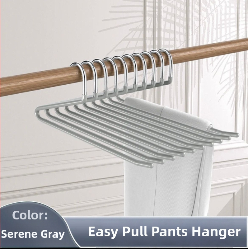 Žąsies formos kelnių pakabiklis su nano PVC danga, neslidus, vieno sluoksnio be siūlių dizainas, dip molding technologija, 2 vnt komplektas, tinkamas kelnioms, šalikams ir kaklaraišėms