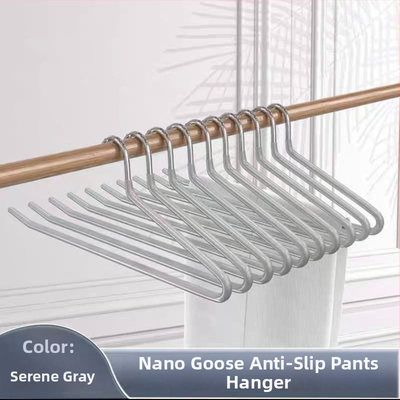 Žąsies formos kelnių pakabiklis su nano PVC danga, neslidus, vieno sluoksnio be siūlių dizainas, dip molding technologija, 2 vnt komplektas, tinkamas kelnioms, šalikams ir kaklaraišėms