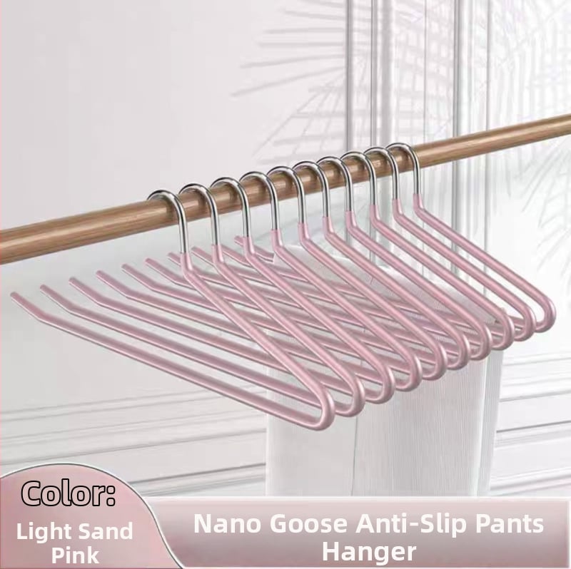 Žąsies formos kelnių pakabiklis su nano PVC danga, neslidus, vieno sluoksnio be siūlių dizainas, dip molding technologija, 2 vnt komplektas, tinkamas kelnioms, šalikams ir kaklaraišėms