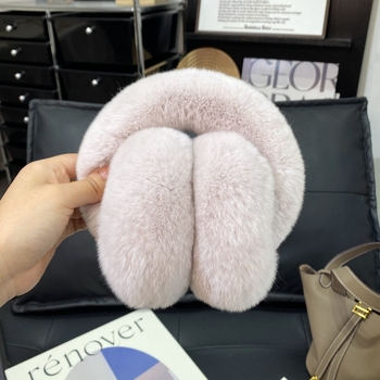 Protecții pentru urechi din blană Rex – unisex, monocrom, stil simplu, căldură de iarnă