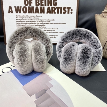 Protecții pentru urechi din blană Rex – unisex, monocrom, stil simplu, căldură de iarnă