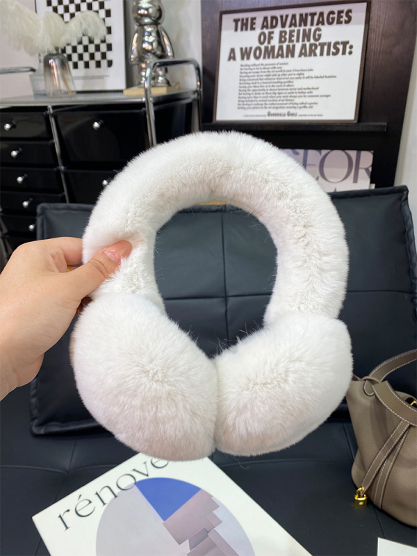 Protecții pentru urechi din blană Rex – unisex, monocrom, stil simplu, căldură de iarnă