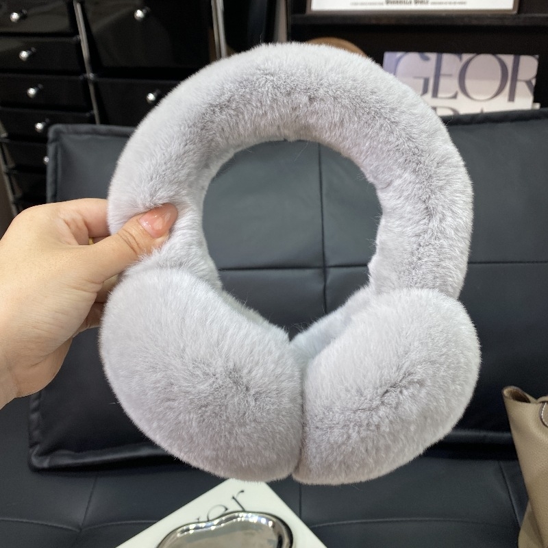 Protecții pentru urechi din blană Rex – unisex, monocrom, stil simplu, căldură de iarnă