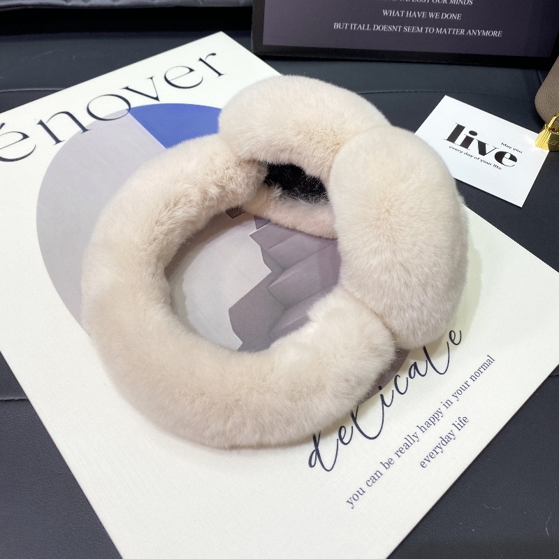 Protecții pentru urechi din blană Rex – unisex, monocrom, stil simplu, căldură de iarnă