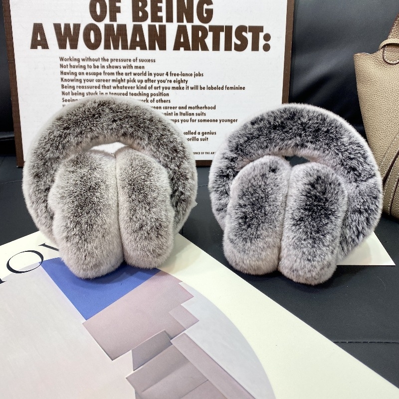 Protecții pentru urechi din blană Rex – unisex, monocrom, stil simplu, căldură de iarnă