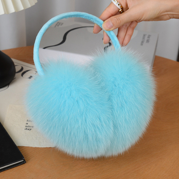 Lisiņa kažokādas ausu siltinātāji, izklājami, pieaugušajiem, universālie, ārā ziemā