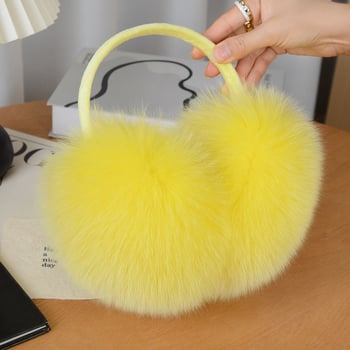 Lisiņa kažokādas ausu siltinātāji, izklājami, pieaugušajiem, universālie, ārā ziemā