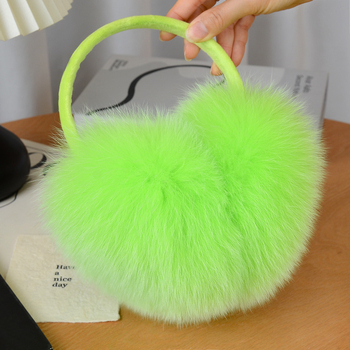 Lisiņa kažokādas ausu siltinātāji, izklājami, pieaugušajiem, universālie, ārā ziemā