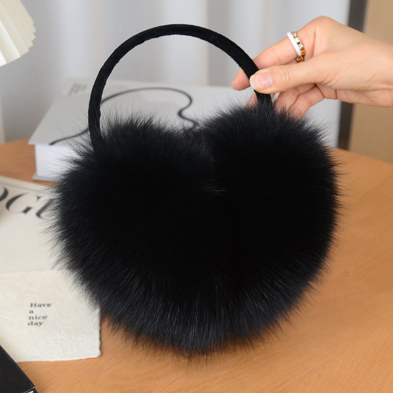 Lisiņa kažokādas ausu siltinātāji, izklājami, pieaugušajiem, universālie, ārā ziemā