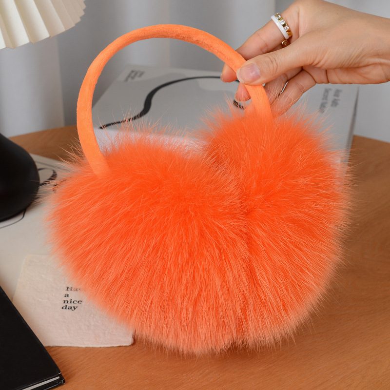 Lisiņa kažokādas ausu siltinātāji, izklājami, pieaugušajiem, universālie, ārā ziemā