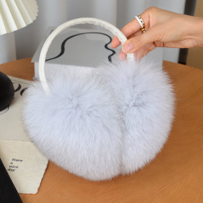 Lisiņa kažokādas ausu siltinātāji, izklājami, pieaugušajiem, universālie, ārā ziemā