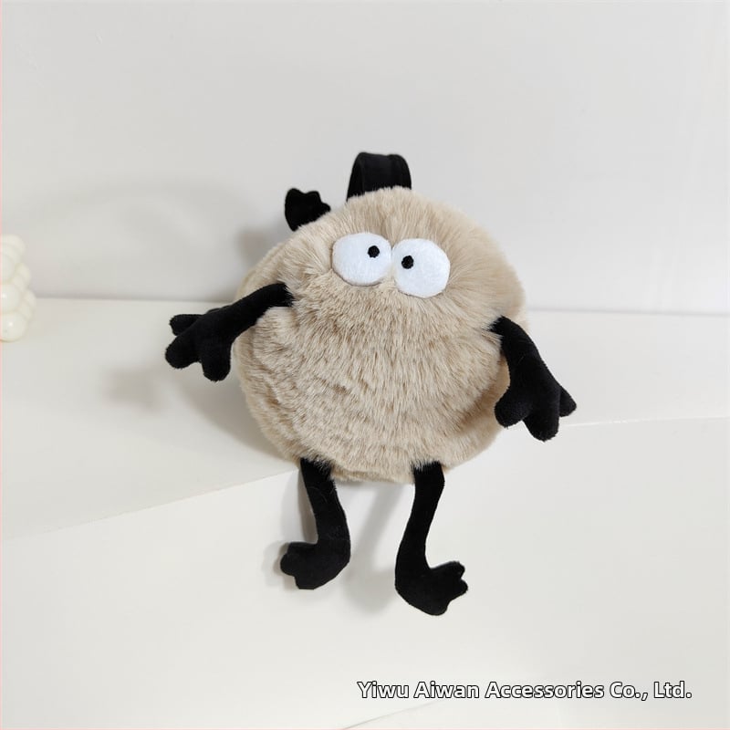 Plūšas ausu aizsargi – saliekams dizains, karikatūras raksts, ziemas lietošanai