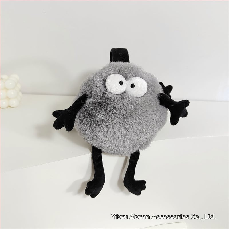 Plūšas ausu aizsargi – saliekams dizains, karikatūras raksts, ziemas lietošanai