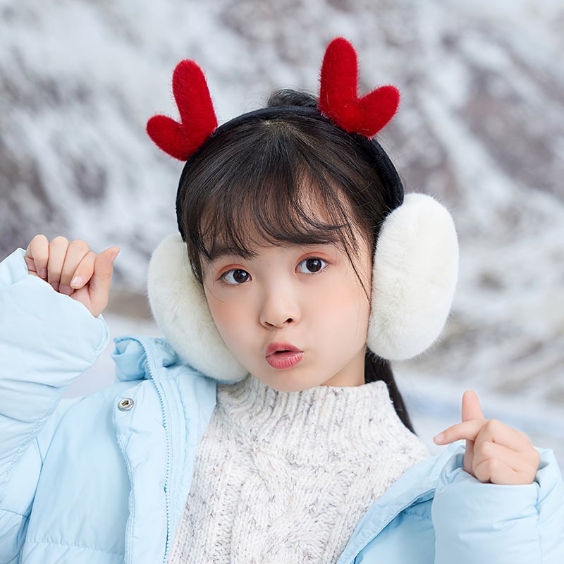 Bērnu ausu aizsargi ar kaķēna ausīm, ar flīsa odere, salokāmi, mākslīgā zaķa kažoks, vecums 3–12 gadi