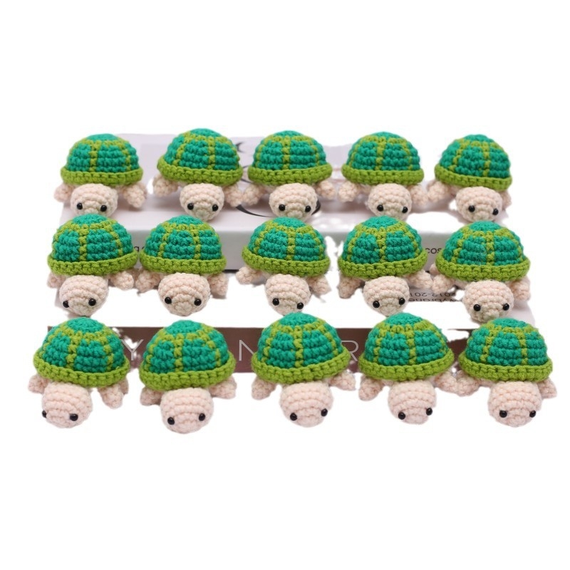 Rankų darbo mezginiai vėžliukas pakabukas raktams, medžiaga: medvilnė, prekinis ženklas Nafei Handmade, modelis: mažas gyvūnas, svoris apie 11 g