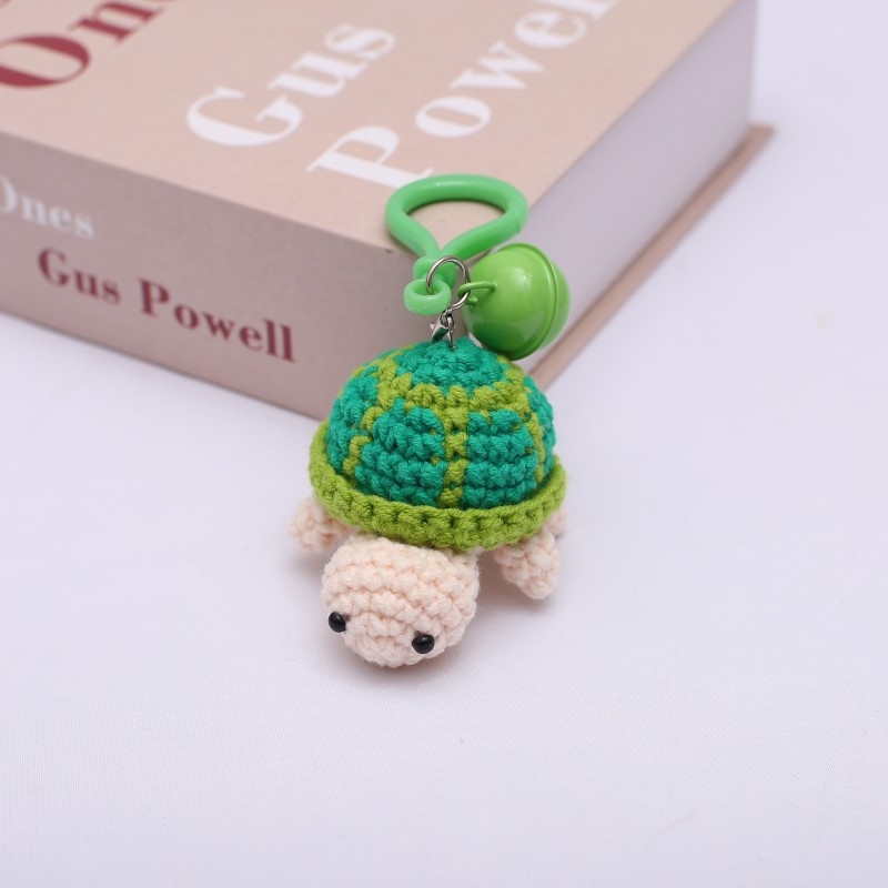 Rankų darbo mezginiai vėžliukas pakabukas raktams, medžiaga: medvilnė, prekinis ženklas Nafei Handmade, modelis: mažas gyvūnas, svoris apie 11 g