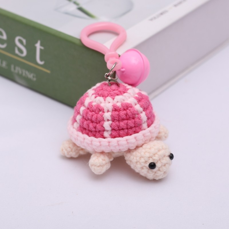 Rankų darbo mezginiai vėžliukas pakabukas raktams, medžiaga: medvilnė, prekinis ženklas Nafei Handmade, modelis: mažas gyvūnas, svoris apie 11 g