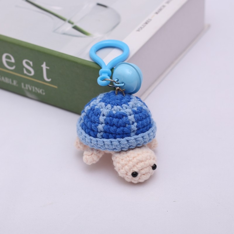 Rankų darbo mezginiai vėžliukas pakabukas raktams, medžiaga: medvilnė, prekinis ženklas Nafei Handmade, modelis: mažas gyvūnas, svoris apie 11 g