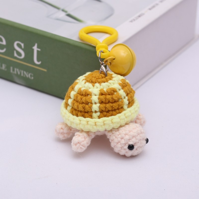 Rankų darbo mezginiai vėžliukas pakabukas raktams, medžiaga: medvilnė, prekinis ženklas Nafei Handmade, modelis: mažas gyvūnas, svoris apie 11 g