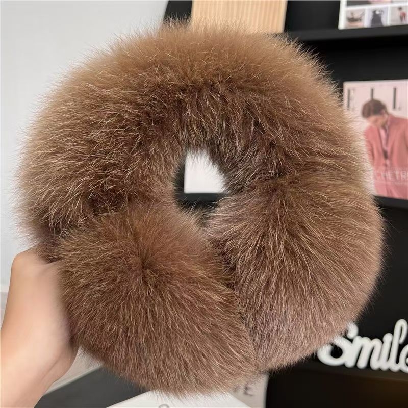 Rebane karusnahast kõrvakaitsmed naistele - monokroomne baasstiil, talvise soojus, 2025. aasta kevade väljaanne