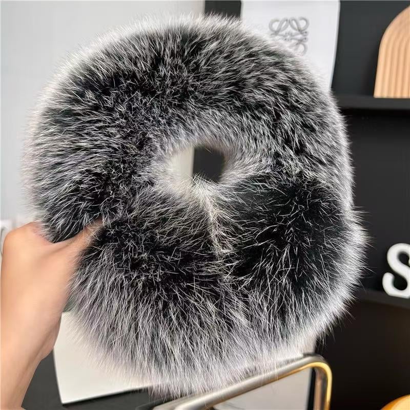 Rebane karusnahast kõrvakaitsmed naistele - monokroomne baasstiil, talvise soojus, 2025. aasta kevade väljaanne