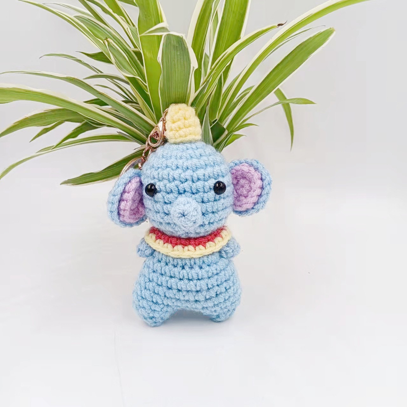 Мультяшен ключодържател от вълнена плетена кукла – животинче, пакет на едро