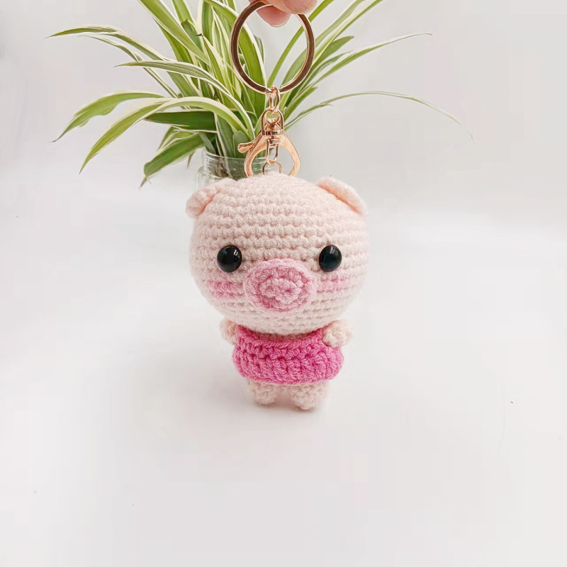 Мультяшен ключодържател от вълнена плетена кукла – животинче, пакет на едро