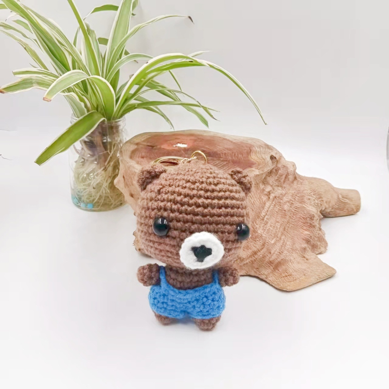 Мультяшен ключодържател от вълнена плетена кукла – животинче, пакет на едро