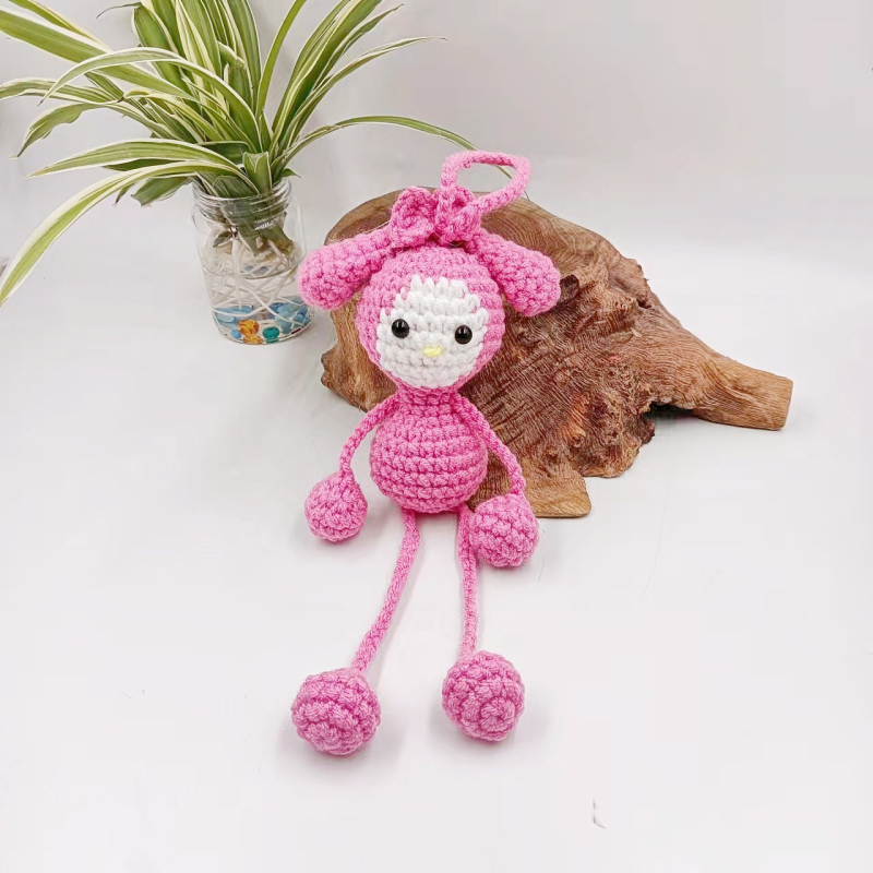 Мультяшен ключодържател от вълнена плетена кукла – животинче, пакет на едро