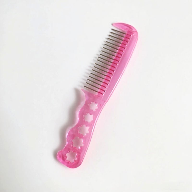 Parukų priežiūros rinkinys: plaukų tinklas, plieninė šukė ir priežiūros tirpalo laikiklis – penkių dalių parukų rinkinys