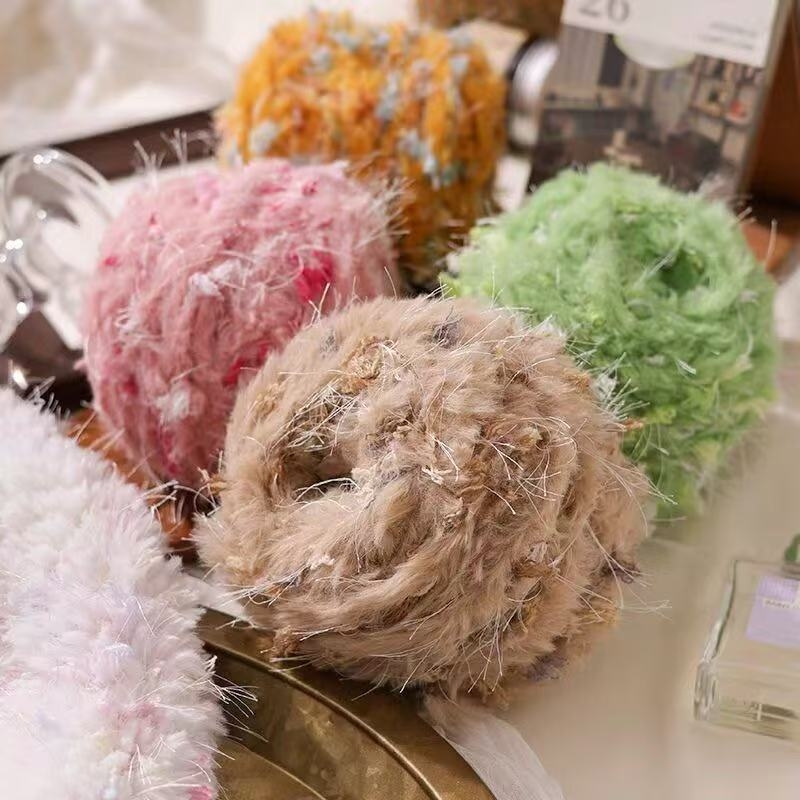 Fire Mohair Worsted pentru tricotat — certificat sigur pentru bebeluși, fir DIY, torsionare fină, fir tubular, ghem de fir