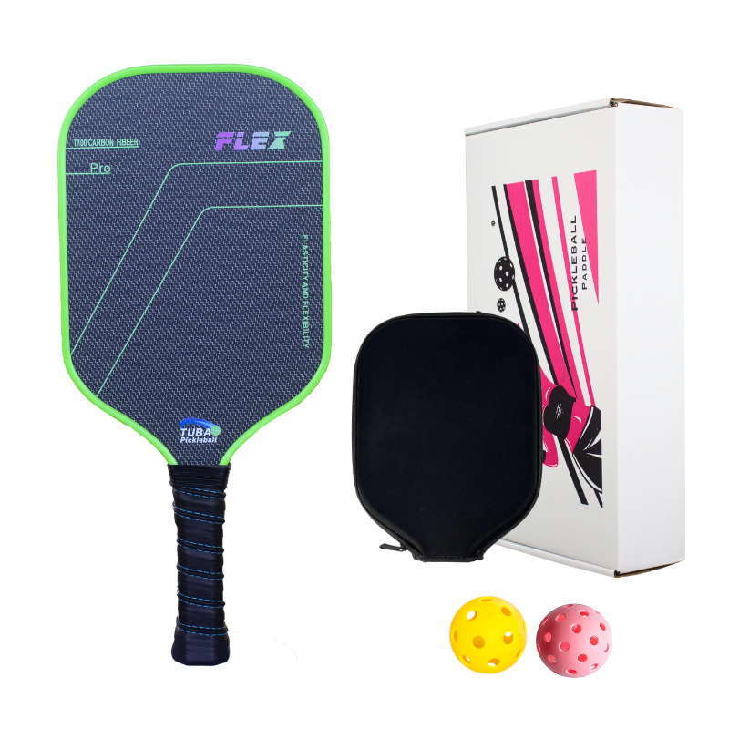 Set pickleball reketa – karbonska vlakna tekstura, mat završni sloj, uzorak titanijumske žice, težina 230 g, T700 karbonska vlakna