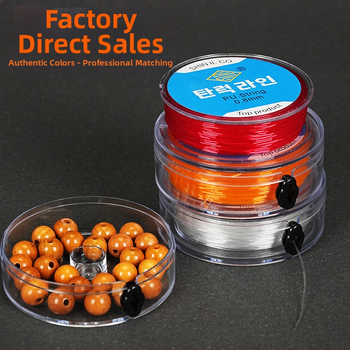 Elastinė žvejybos linija su apvaliu skaidriu krištolo siūlu ir karoliukais, rankų mezgimas iš spandekso