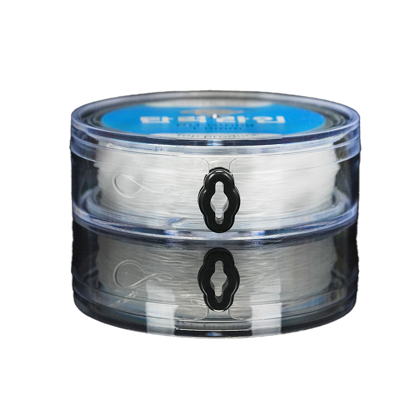 Elastinė žvejybos linija su apvaliu skaidriu krištolo siūlu ir karoliukais, rankų mezgimas iš spandekso