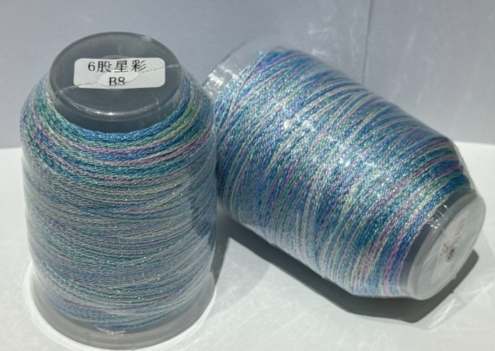 Perlų virvė, rankomis megzta, su žvaigždėto dangaus efektu, siūloma 6 arba 9 siūlų konfigūracijose