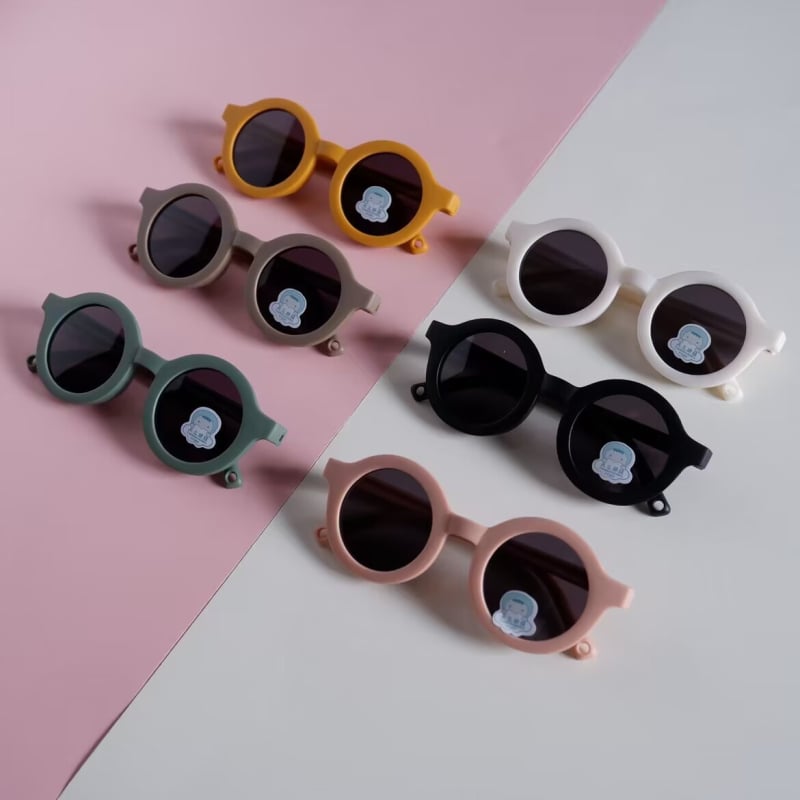 Bērnu polarizētās saules brilles ar apaļu rāmi – UV400 TAC lēcas, pilns rāmis