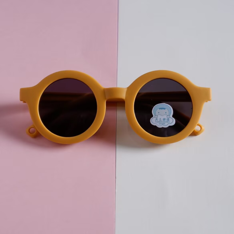 Bērnu polarizētās saules brilles ar apaļu rāmi – UV400 TAC lēcas, pilns rāmis