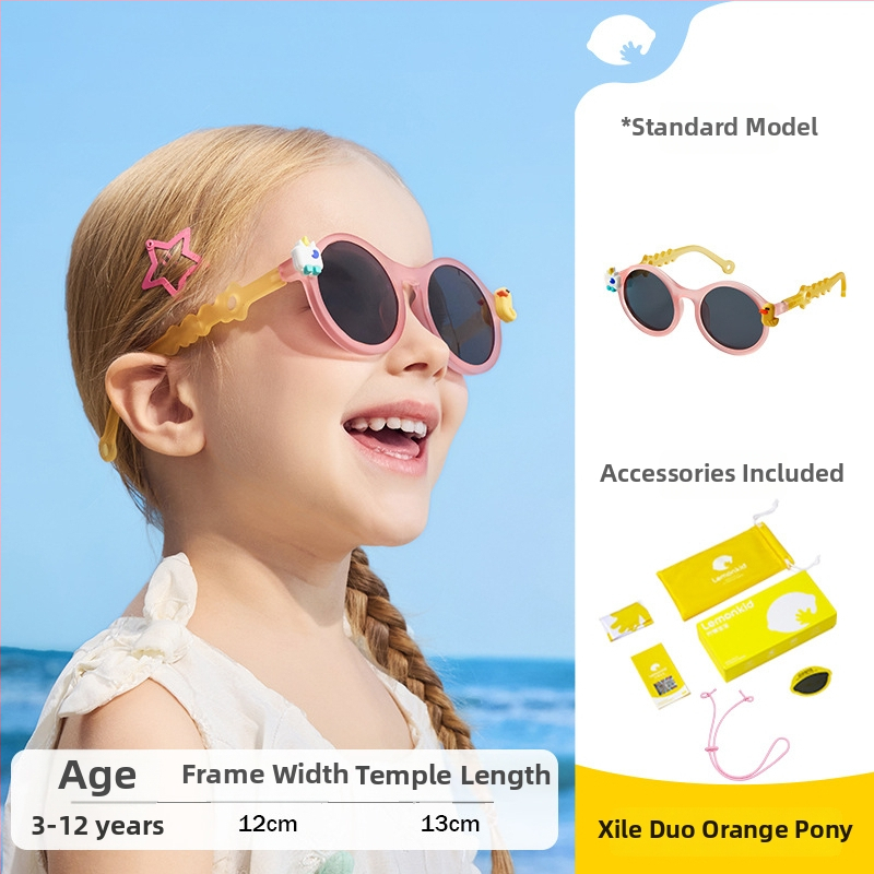 Bērnu saulesbrilles Lemonkid polarizētas UV400 ar riņķveida rāmi TAC lēcas